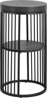 Obrázek produktu pro Beistelltisch >Strington< mit Ablage, in schwarz - 35x65x35 (BxHxT)