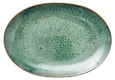 Produktbild von Bitz Gastro Platte Oval Schwarz/Grün 36x25cm