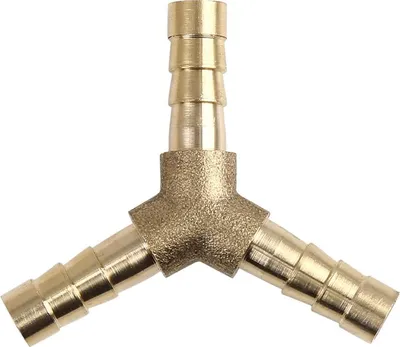Image de Raccord Tuyau 6mm en Y Laiton Cannelé Connecteur 3 Voies Adaptateur Eau Huile Air