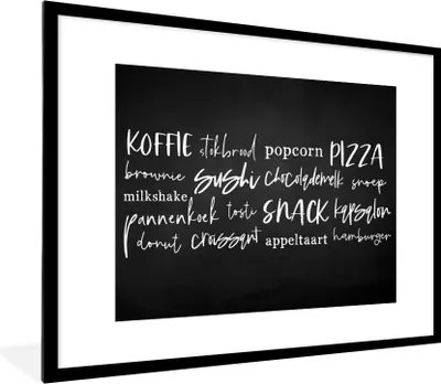 Produktbild von MuchoWow® Gerahmtes Poster Küche - Essen - Zitate 80x60 cm - Poster mit Schwarzem Bilderrahmen Wandposter Rahmen Foto Bilder - Schlafzimmer-Dekorationen - Fotoposter