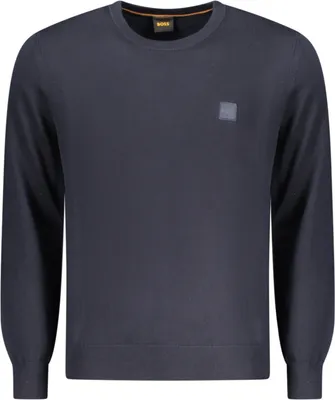 Produktbild von Herren Pullover Blau aus Regenerierter Baumwolle mit Logo Applikation