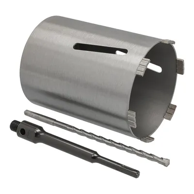 Produktbild von Diamantbohrkrone Ø 142 mm Nutzlänge 180 mm mit SDS+-Aufnahme 200 mm und Zentrierbohrer 240 mm Segmenthöhe 10 mm Diamant Bohrkrone Trockenbohrkrone Kernbohrer Betonbohrkrone Kernbohrkrone BTEC