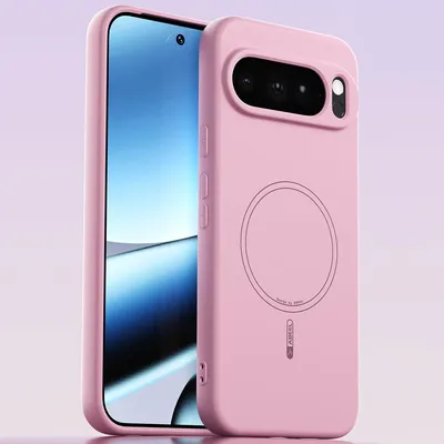 Image de Étui magnétique pour Google Pixel 10/Pixel 10 Pro, compatible MagSafe, silicone liquide, antichoc et résistant aux rayures Rose