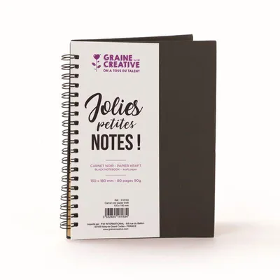 Produktbild von Schwarzes Spiral-Notizbuch - Kraftpapier - 18 x 13 cm
