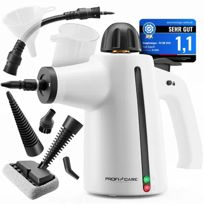 Obrázek produktu pro ProfiCare PC-DR 3145, Válcovitý parní čistič, 0,35 l, Černá, Bílá, 5 m, 0,35 l, 1050 W