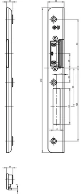 Produktbild von GU Schließblech verdeckt m. Austauschstück, Y = 13 mm, Stahl dekorsilber, links