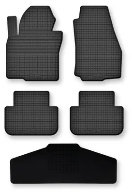 Image de Tapis de sol en caoutchouc + tunnel pour Mitsubishi Pajero II 1991-1999 – 5 pièces, noirs, semi-universel, adapté