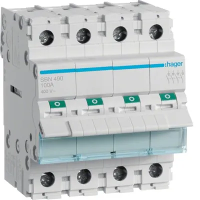Immagine prodotto di HAGER SBN490 Interruttore automatico 4 poli 100A