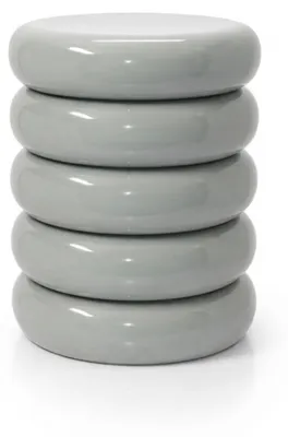 Obrázok produktu pre Relaxdays Odkladací stolík, dizajn Bubble, dekorácia do obývačky, odkladací stolík VxH 45 x 31 cm, lesklý kov, svetlosivý