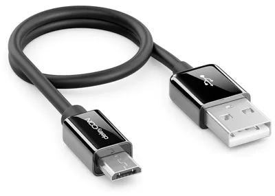 Produktbild von deleyCON 0,30m Micro USB Ladekabel Datenkabel - Schwarz