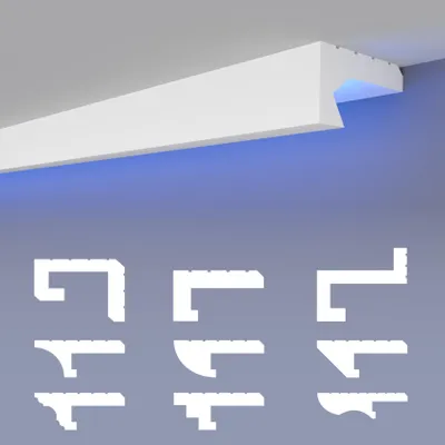 Produktbild von HEXIMO LED-Schattenfugenprofil Stuckleisten, indirekte Beleuchtung XPS-Styropor-Trockenbau-Deckenstuck Stuckleisten für Decken (30,6 Meter HLED 29)
