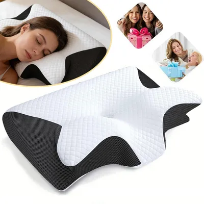 Produktbild von Schlafkissen, Kissen für Nackenschmerzen Memory Foam Nackenkissen, Ergonomisches Kissen, Bauchschläfer