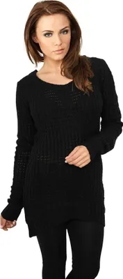 Image de Pull Urban Classics pour femme, col large, taille : XL ; couleur : noir