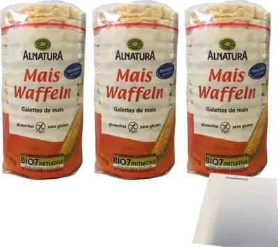 Produktbild von Alnatura Maiswaffeln 3er Pack (3x110g Packung) + usy Block