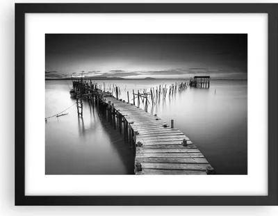 Produktbild von Gerahmtes Poster - Schwarzer Rahmen - Meer Brücke Landschaft Natur - 40x30 cm - Wand Bild - Wanddeko - Wandbilder - Wandposter - Bilderrahmen - Bilder - Kunstdruck - Wandbild - P2BAA40x30-3082