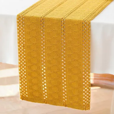 Imagen del producto de Cortina de macramé con flecos, color amarillo, 30 x 80 cm, de algodón, para la cocina