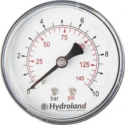 Produktbild von Manometer Federbelastet 63 Mm Axialanschluss 1/4" Hinten 0-10 Bar Abs