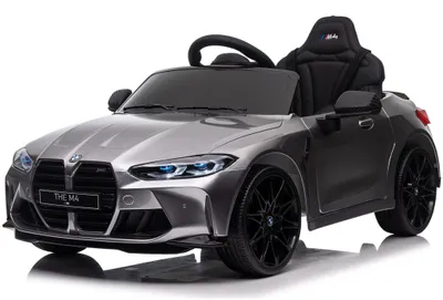 Produktbild von BMW M4 - Kinder Elektroauto - 12V - mit Fernbedienung - Ledersitz - Gummireifen - Grau