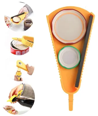 3-in-1 Flaschenöffner und Deckelöffner, Kunststoff/ABS/Metall