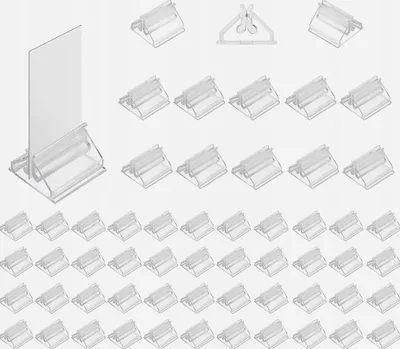Produktbild von 80 Stück Mini Acryl Kartenhalter Stabil Transparent