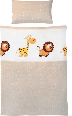 Produktbild von Famanu Kinderbettwäsche mit Tiermotiv - 100% Baumwolle, 135 x 100 cm und 60 x 40 cm