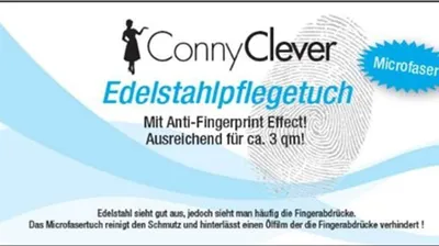 Produktbild von Edelstahlreiniger mit Microfaser Reinigungstuch von Conny Clever® ausreichend für ca. 30 qm Edelstahlfläche
