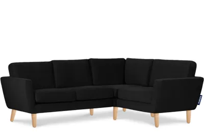 Obrázek produktu pro Rohová pohovka Konsimo vpravo s područkami "TAGIO", černá, látka, skandinávská, 220x80x181cm