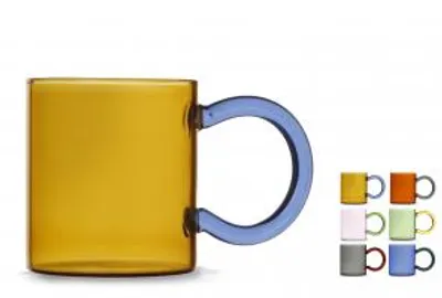 Immagine prodotto di H&H Set 12 Mug In Vetro Borosilicato Colori Assortiti Cl 38,5
