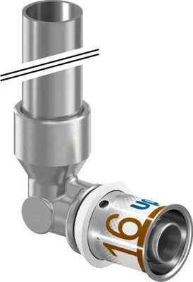 Image de UPONOR S-Press PLUS, coude de raccordement HK, plaqué, 16-15CU, l=350 mm, 1 pièce.