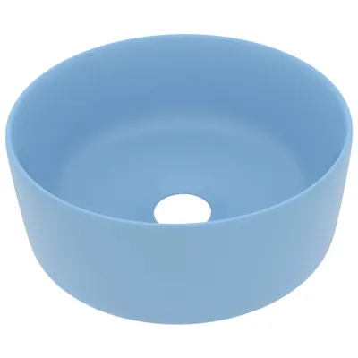 Zdjęcie produktu dla vidaXL Luksusowa okrągła umywalka matowa jasnoniebieska 40x15 cm ceramiczna