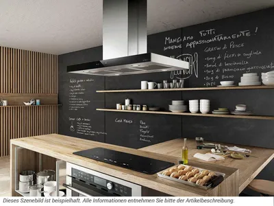 Immagine prodotto di Cofano isola Joy Island acciaio inox + vetro nero 90 cm