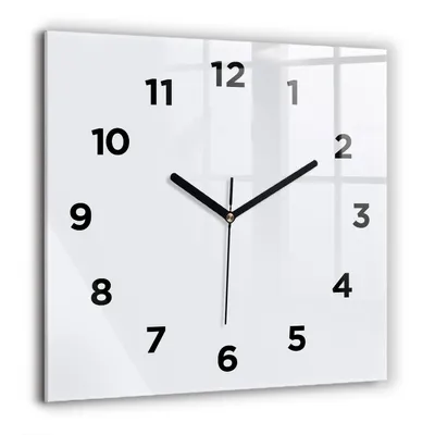 Produktbild von Wallfluent Große Wanduhr – Stilles Quarzuhrwerk - Uhr Dekoration Wohnzimmer Schlafzimmer Küche - Zifferblatt - schwarze Zeiger - 60 cm - Weiß
