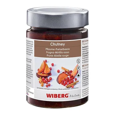 Produktbild von Chutney Pflaume-Preiselbeere 390g von Wiberg