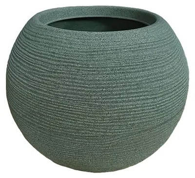 Productafbeelding van Decoratieve Harsvaas - Gestreept - Oxford groen - 40 x 33 cm