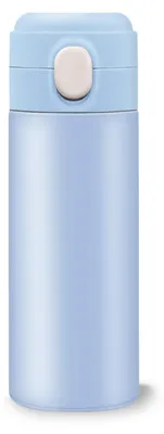 Thermosflasche 420 ml, Edelstahl, Vakuum-isoliert, BPA-frei, Hellblau