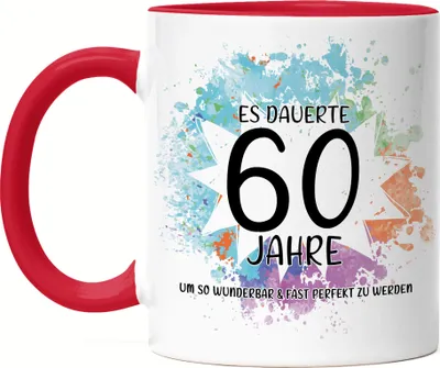 Produktbild von Es Dauerte 60 Jahre Um So Wunderbar Zu Werden Tasse Rot  Geburtstagsgeschenk 60 Jahre Alt Humor