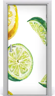 Produktbild von Tulup Türaufkleber 95x205 cm Dekorative Aufkleber Selbstklebend Wasserdichte Tapete Abnehmbar Schlafzimmer Wohnzimmer Wohnkultur - Limetten und Zitronen