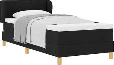 Immagine prodotto di Letto a molle con materasso Nero 90 x 190 cm Tessuto