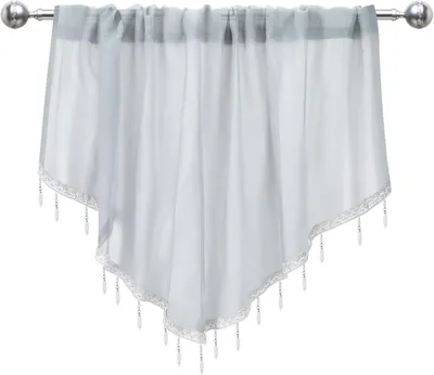 Productafbeelding van Gordijn met parelversiering, transparant, 130 x 60 cm, geschikt voor de woonkamer