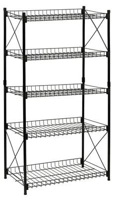 Regal, mehrfarbig, 5 Ebenen, Metall, Wandmontage