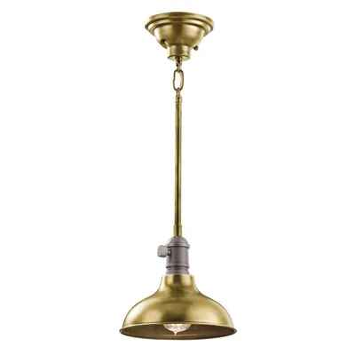 Immagine prodotto di Lampada a sospensione Cobson in ottone naturale 1xE27x60W metallo, dimensioni: 123x20,3x25,4 cm IP20 Kichler