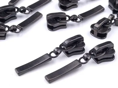 Produktbild von 5 Metall-Zipper m. Autolock f. Kunststoff-Reißverschlüssse 5mm,  Wähle Deine Farbe,anthrazit