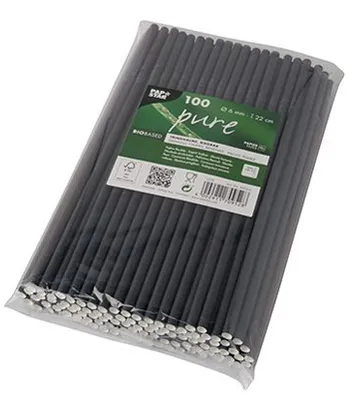 Image de Papstar pailles en papier noir
