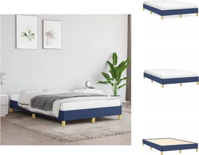 Obrázek produktu pro vidaXL Rám postele modrý 120x200 cm látka - Postele a rámy postelí