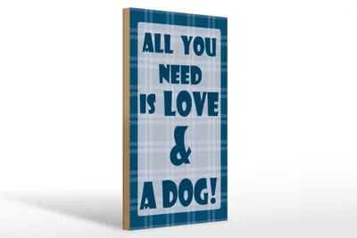 Produktbild von Holzschild Spruch 20x30cm All you need is love & a Dog