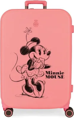 Immagine prodotto di Valigia da viaggio in ABS MINNIE MOUSE Happines Coral, 70x48x28cm, 79L, 3669222 (medio)