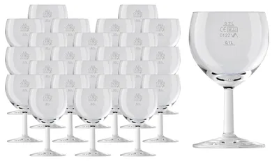Produktbild von Van Well Ballon Profi Weinglas 0,1 l + 0,2 l geeicht 24er Set