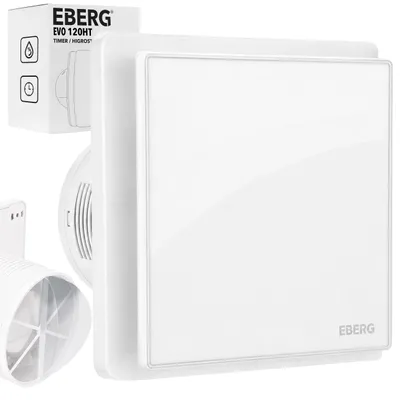 Image de EBERG EVO 120 HT : Ventilateur de salle de bain, 120 mm, avec hygrostatique et minuterie, couleur blanche