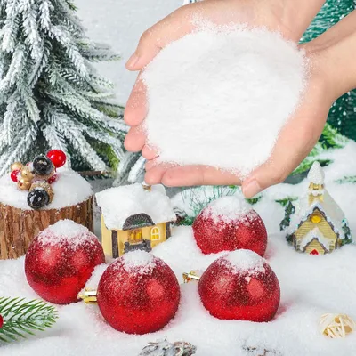 Kunstschnee 200 g – künstliche Schneeflocken für Weihnachtsdeko
