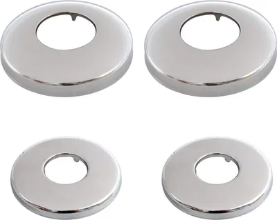 Produktbild von Pfeifenabdeckungen Silberkragen Rosetten 2 x 32 mm 2 x 25 mm Set